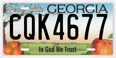 GA license plate CQK4677