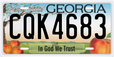 GA license plate CQK4683