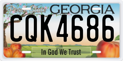 GA license plate CQK4686