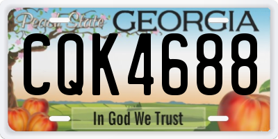 GA license plate CQK4688