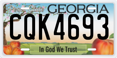 GA license plate CQK4693