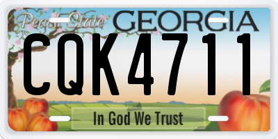 GA license plate CQK4711