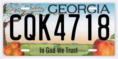 GA license plate CQK4718