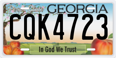 GA license plate CQK4723