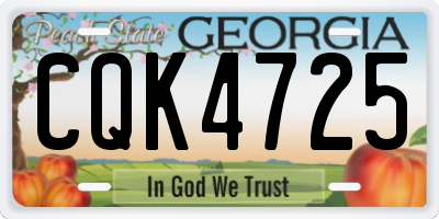 GA license plate CQK4725