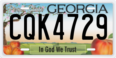 GA license plate CQK4729