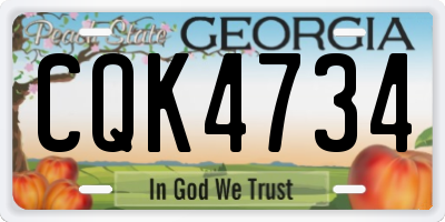 GA license plate CQK4734