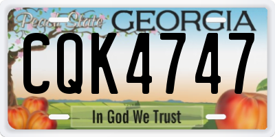 GA license plate CQK4747