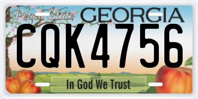 GA license plate CQK4756