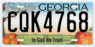 GA license plate CQK4768