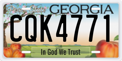 GA license plate CQK4771