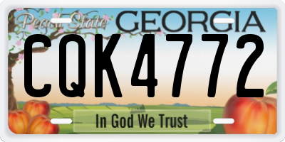 GA license plate CQK4772