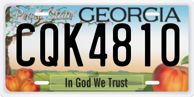 GA license plate CQK4810