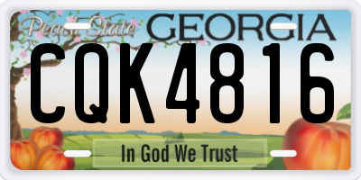 GA license plate CQK4816