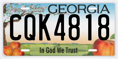 GA license plate CQK4818
