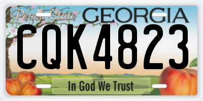 GA license plate CQK4823