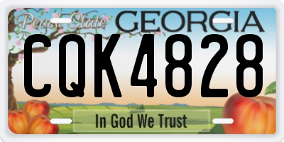 GA license plate CQK4828