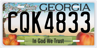 GA license plate CQK4833