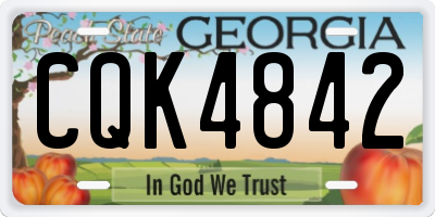 GA license plate CQK4842
