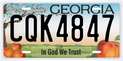 GA license plate CQK4847