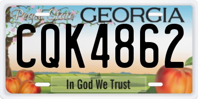 GA license plate CQK4862