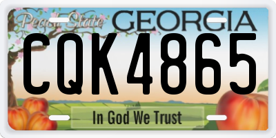 GA license plate CQK4865