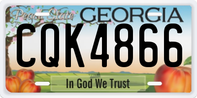 GA license plate CQK4866