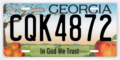 GA license plate CQK4872