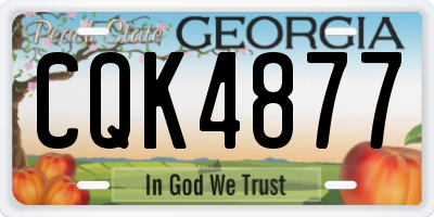 GA license plate CQK4877