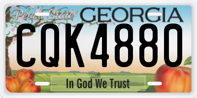 GA license plate CQK4880