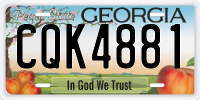 GA license plate CQK4881