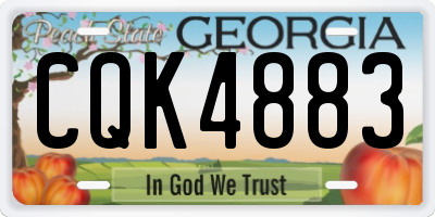 GA license plate CQK4883