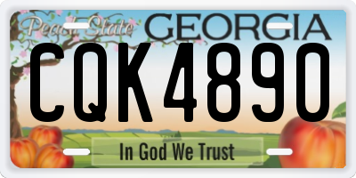 GA license plate CQK4890