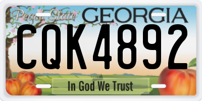 GA license plate CQK4892