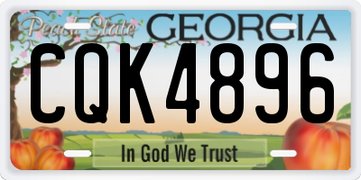 GA license plate CQK4896