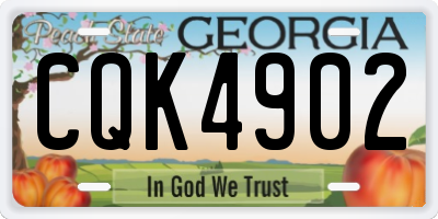 GA license plate CQK4902