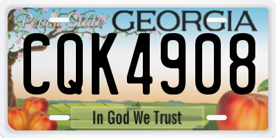 GA license plate CQK4908