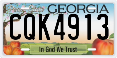 GA license plate CQK4913