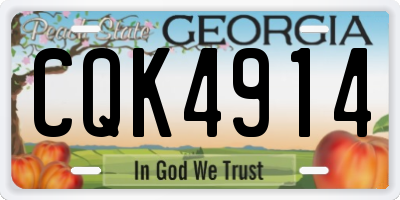GA license plate CQK4914