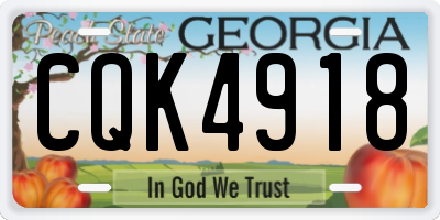 GA license plate CQK4918