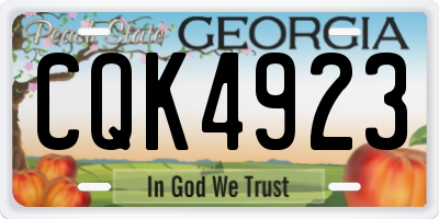 GA license plate CQK4923