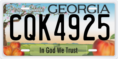 GA license plate CQK4925
