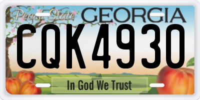 GA license plate CQK4930