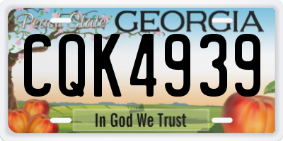 GA license plate CQK4939