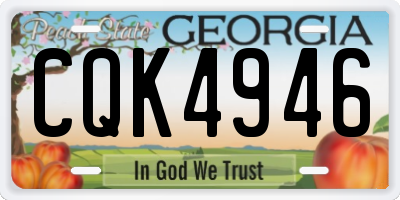 GA license plate CQK4946