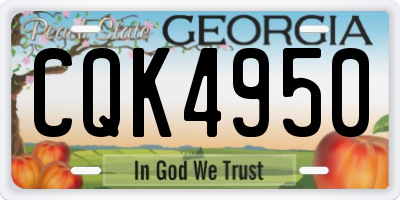 GA license plate CQK4950