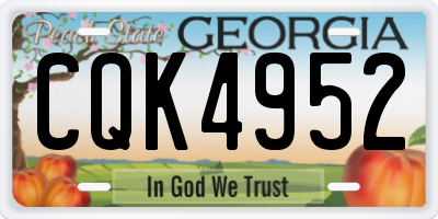 GA license plate CQK4952