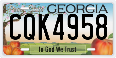 GA license plate CQK4958