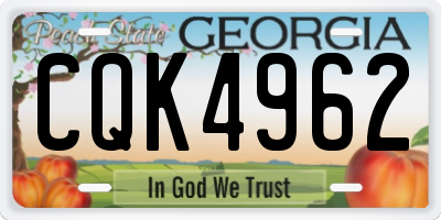 GA license plate CQK4962