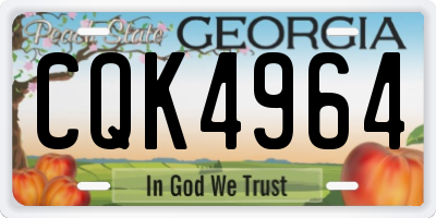 GA license plate CQK4964